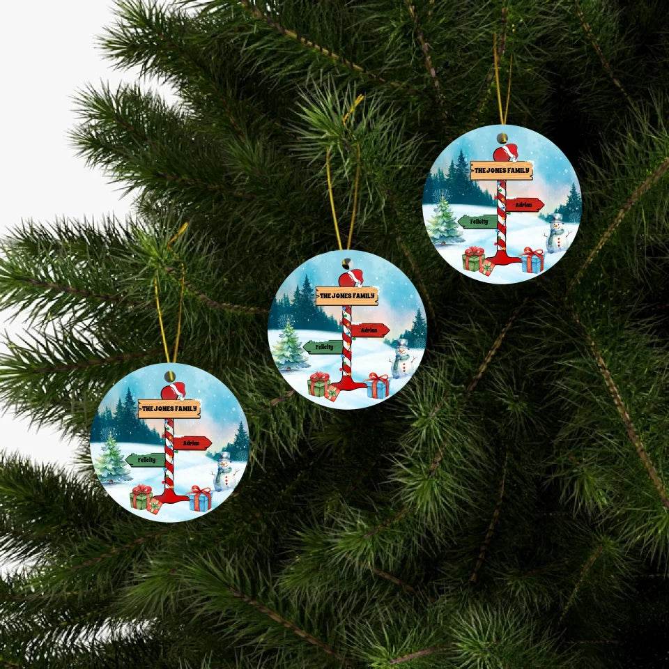 Christmas Tree Ceramic Ornament: Personalized Family Name Sign! | Family Christmas Ornament | Family Name Ornament - Eshaarya
