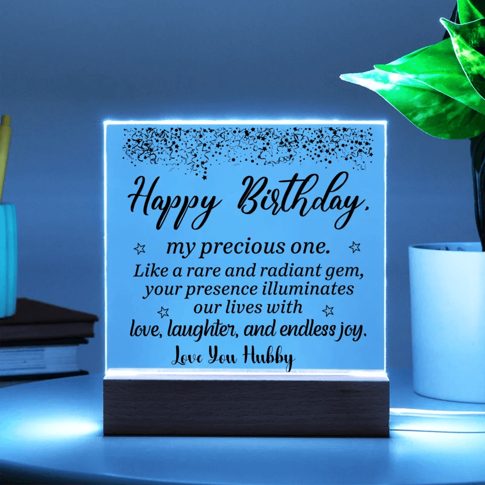 Happy Birthday Acrylic Plaque: A Keepsake That Glows with Love | Birthday Gift for Wife | Birthday Gift for Husband - Eshaarya