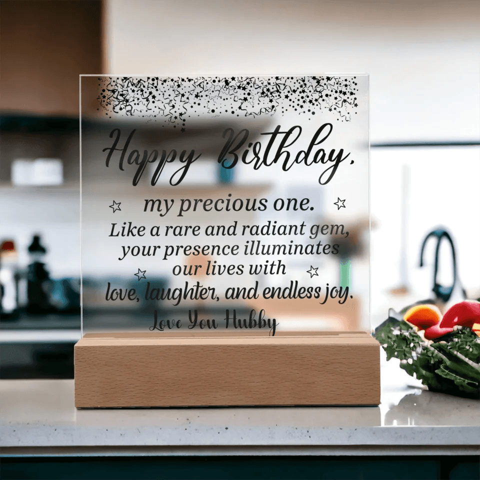 Happy Birthday Acrylic Plaque: A Keepsake That Glows with Love | Birthday Gift for Wife | Birthday Gift for Husband - Eshaarya