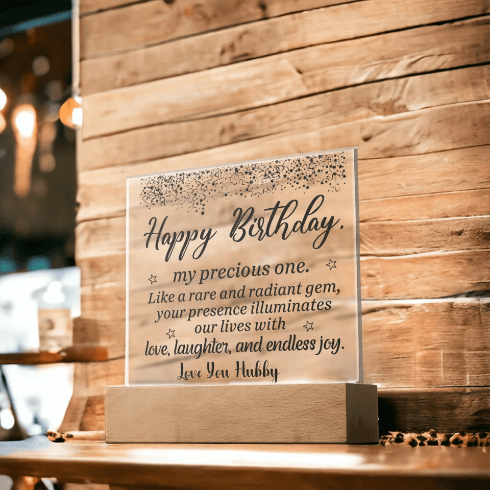 Happy Birthday Acrylic Plaque: A Keepsake That Glows with Love | Birthday Gift for Wife | Birthday Gift for Husband - Eshaarya