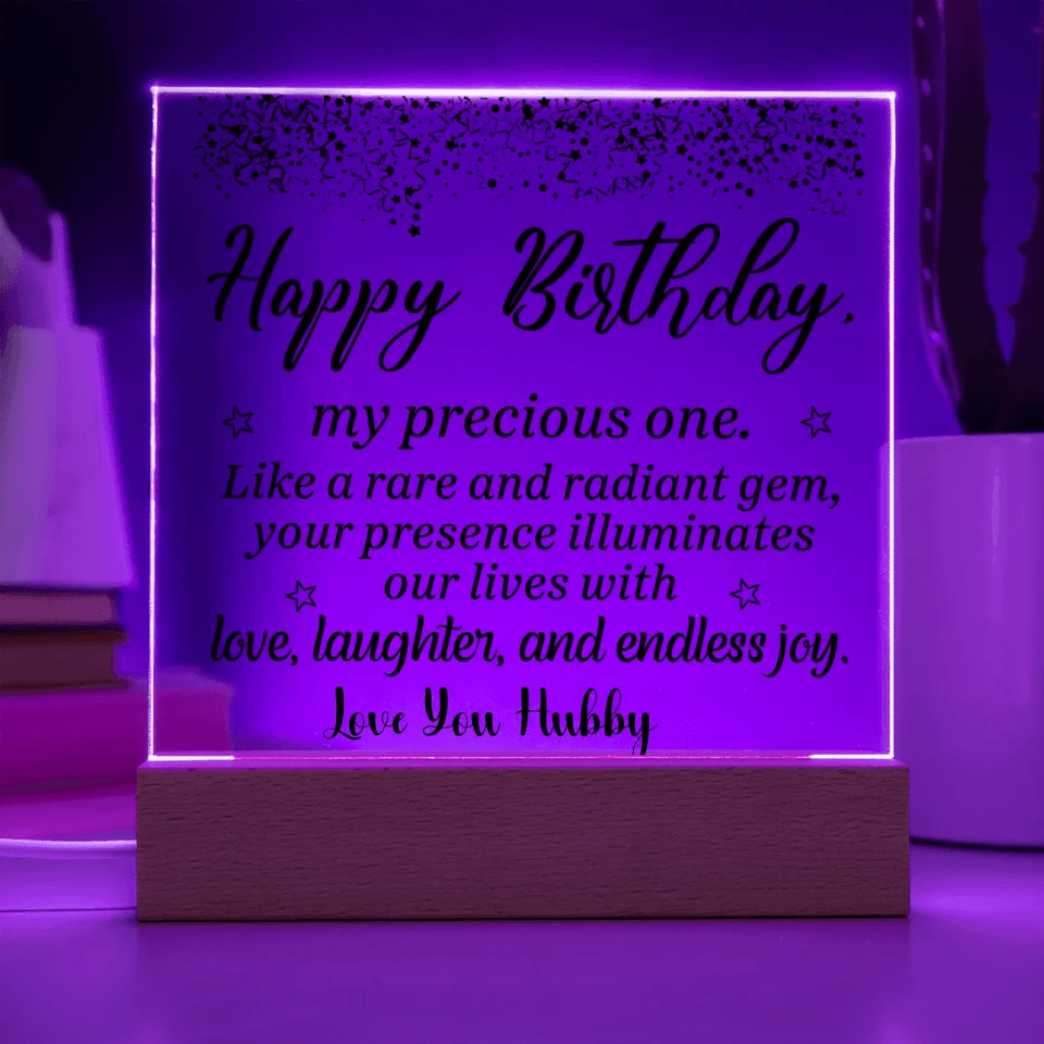 Happy Birthday Acrylic Plaque: A Keepsake That Glows with Love | Birthday Gift for Wife | Birthday Gift for Husband - Eshaarya