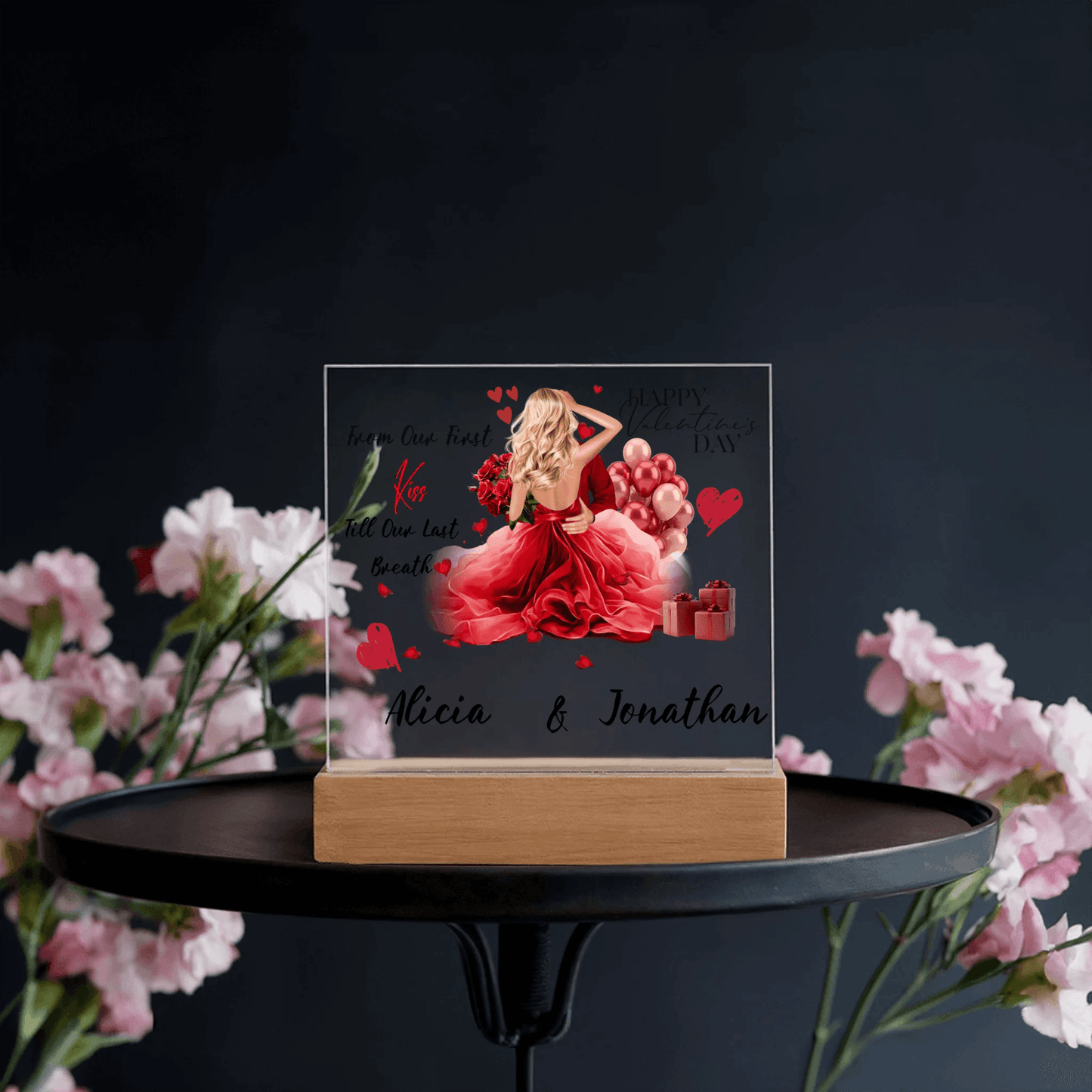 Personalized Square Plaque – A Romantic Valentine's Day or Anniversary Gift, Gift For Her, Gift For Couples - Eshaarya