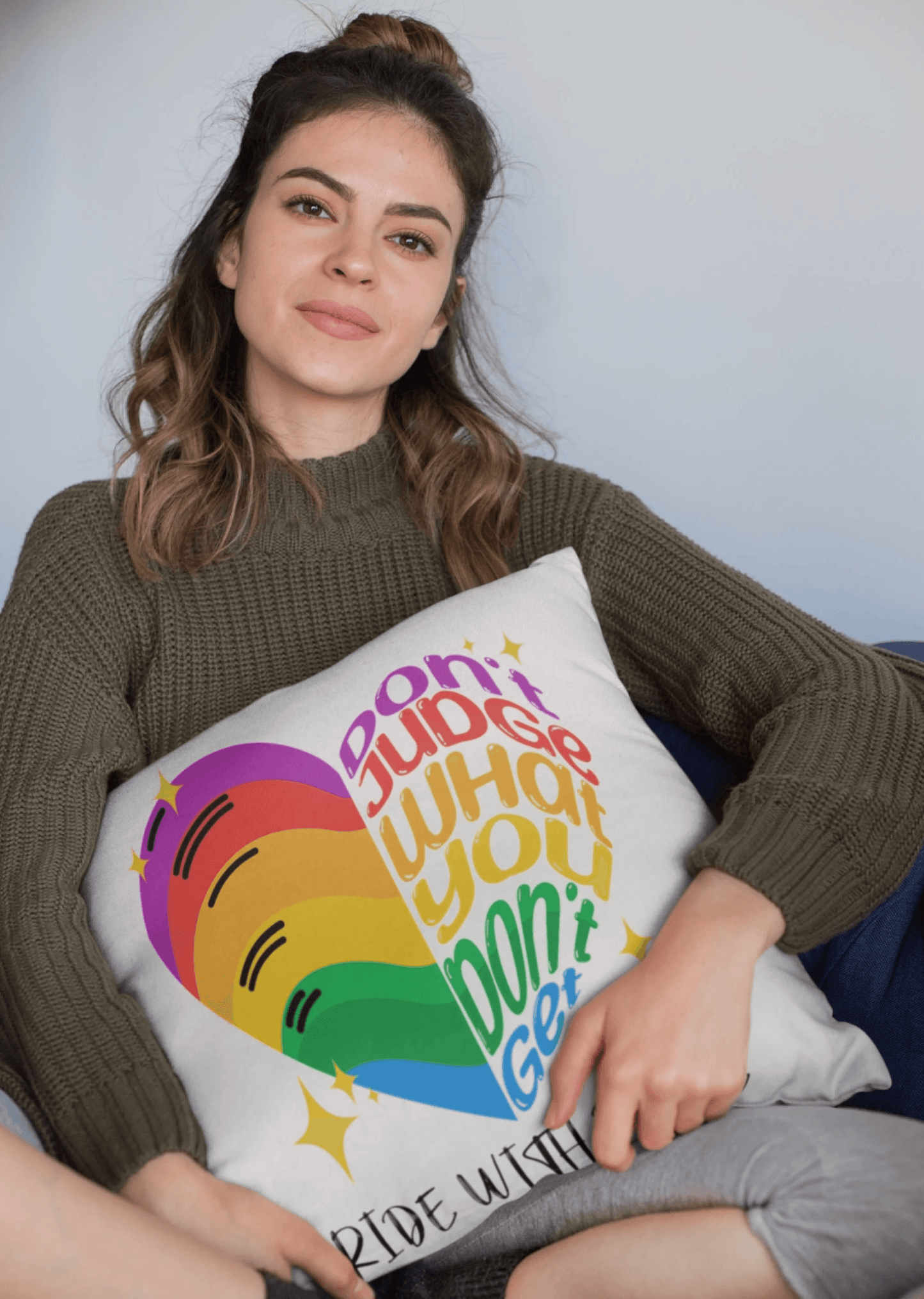 Love & Pride: All-Over Print Throw Pillow | Gift for Boyfriend | Gift For Girlfriend - Eshaarya