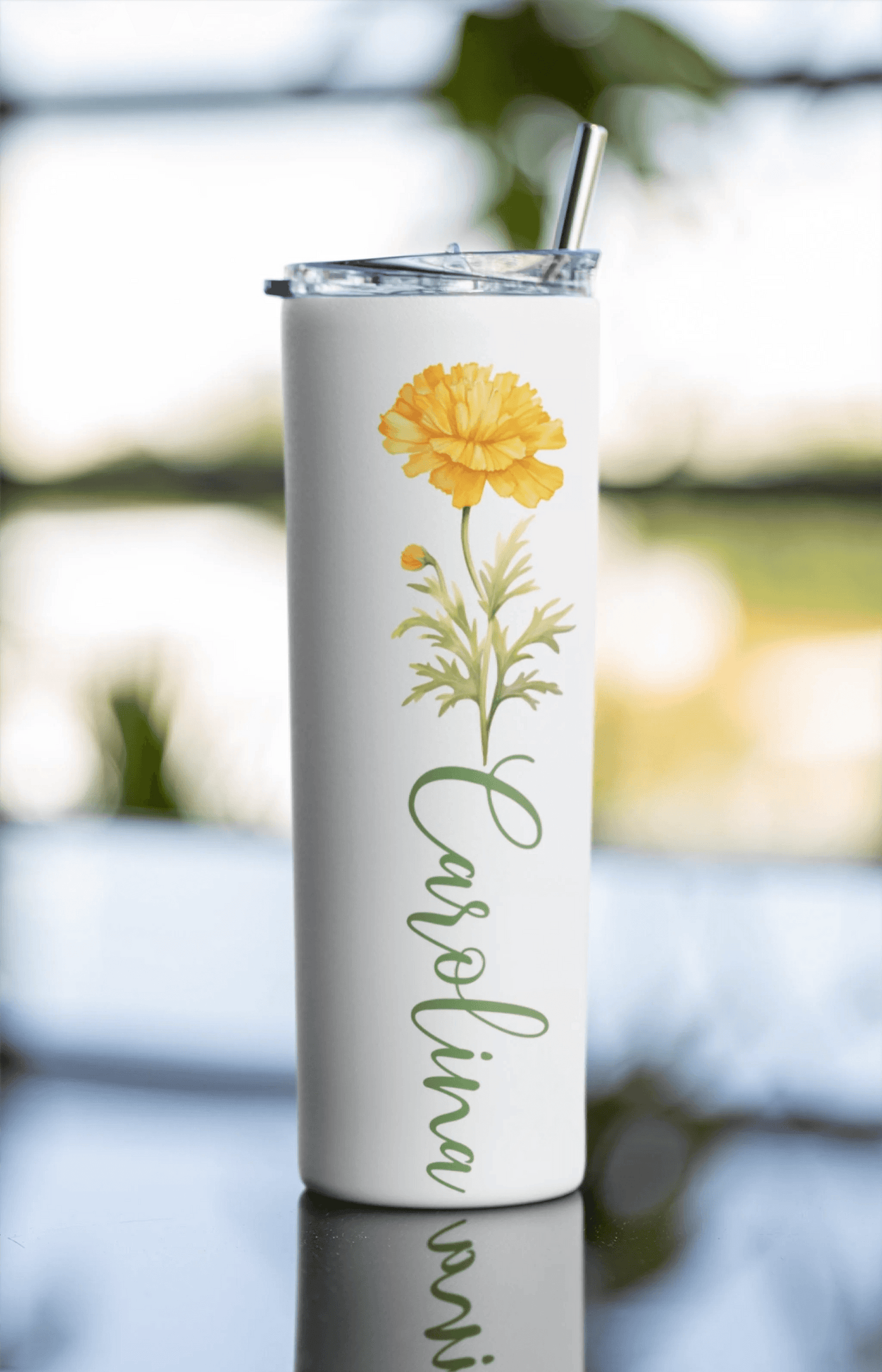Custom Birth Flower Tumbler - Gift for Her, Bridesmaids, Mother's Day, and Birthdays - Eshaarya