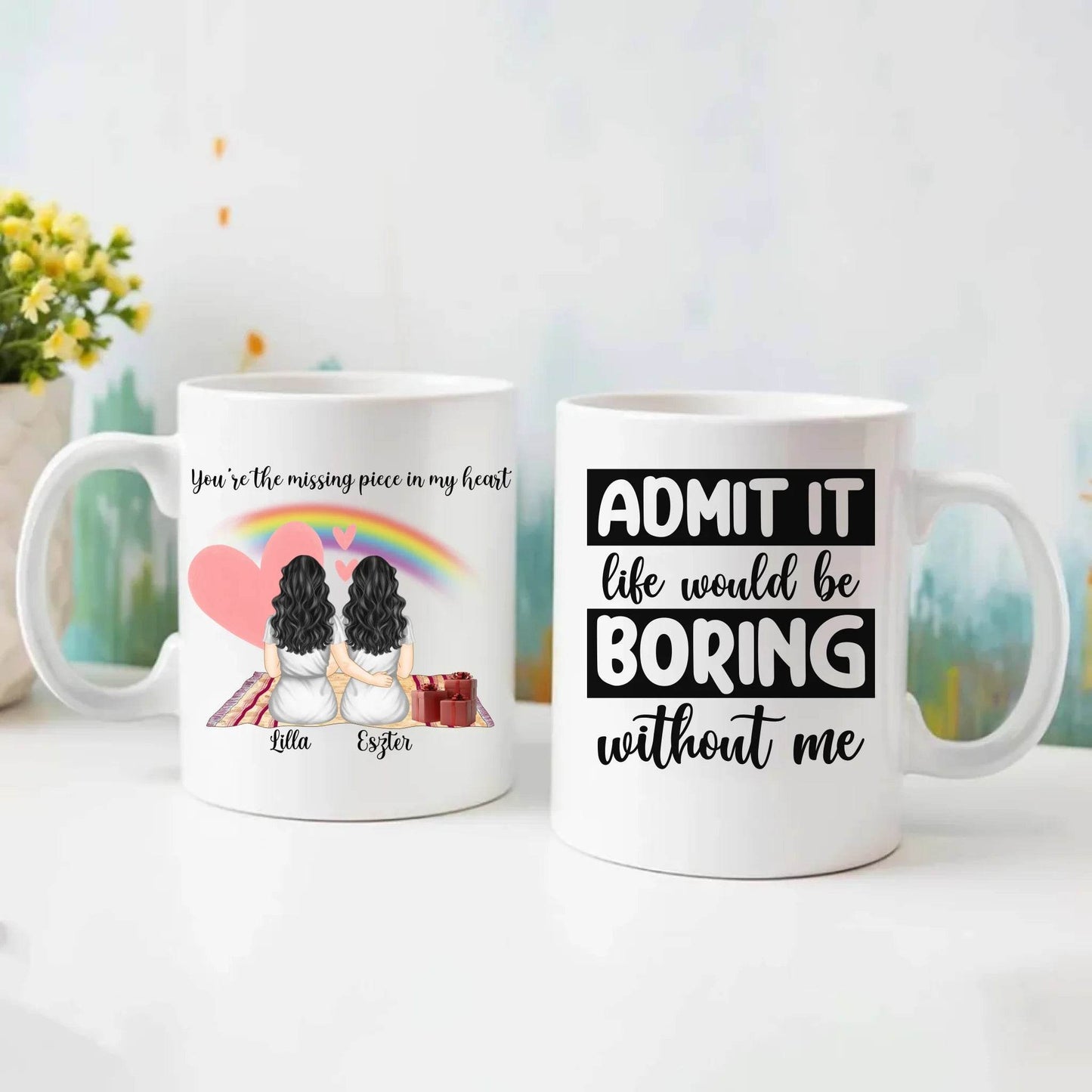 LGBTQ Couple Mug – “Admit It Life Would Be Boring Without Me” | Unique Gift for Partners & Friend - Eshaarya