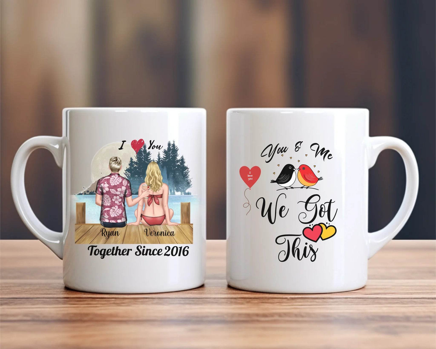 Personalized Ceramic Mug - Relive Your Holiday Memories - A Perfect Gift For Couples for Birthday and Anniversary - Eshaarya