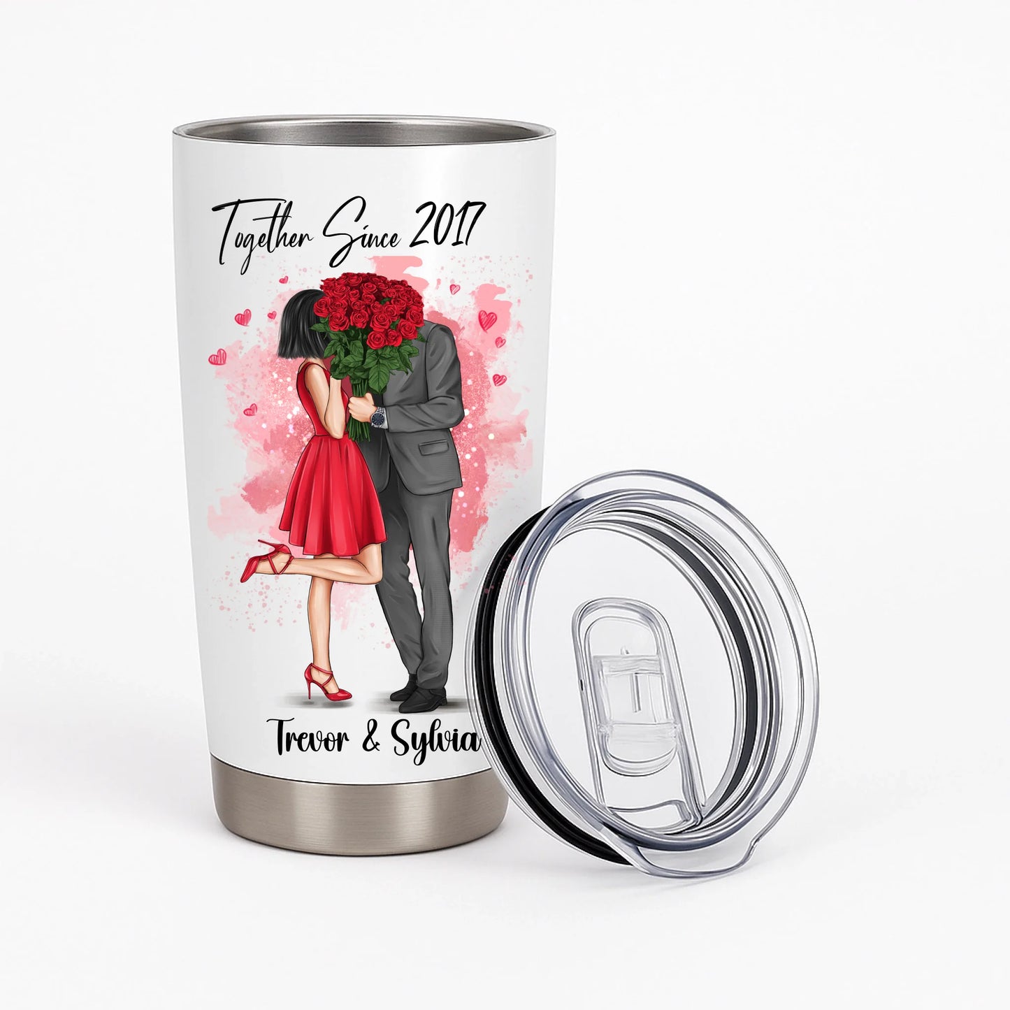 Custom Name Tumbler Gift for Her | Personalized Love Couple Tumbler - Valentine Day Gift, Gift for Her, Gift For Couples, Anniversary Gift
