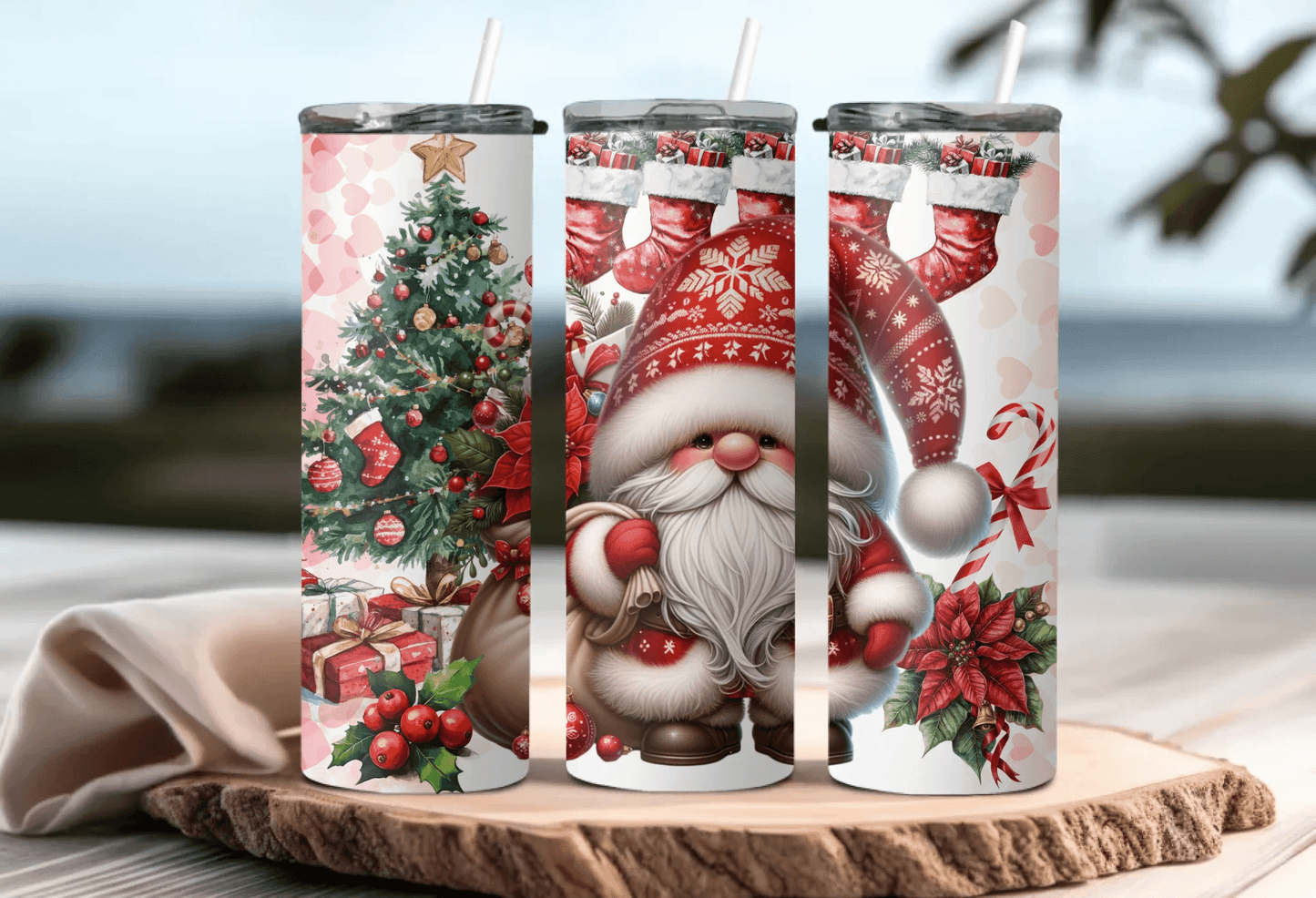 Santa Claus & Christmas Tree Tumbler – Perfect Holiday Drinkware for Winter Sips! - Eshaarya