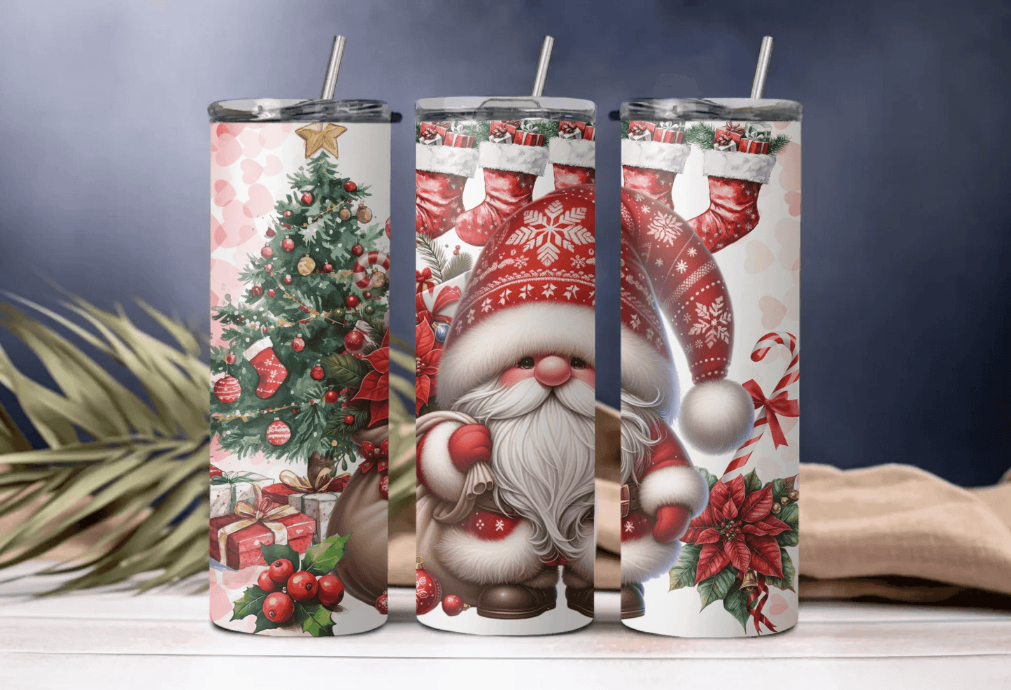 Santa Claus & Christmas Tree Tumbler – Perfect Holiday Drinkware for Winter Sips! - Eshaarya