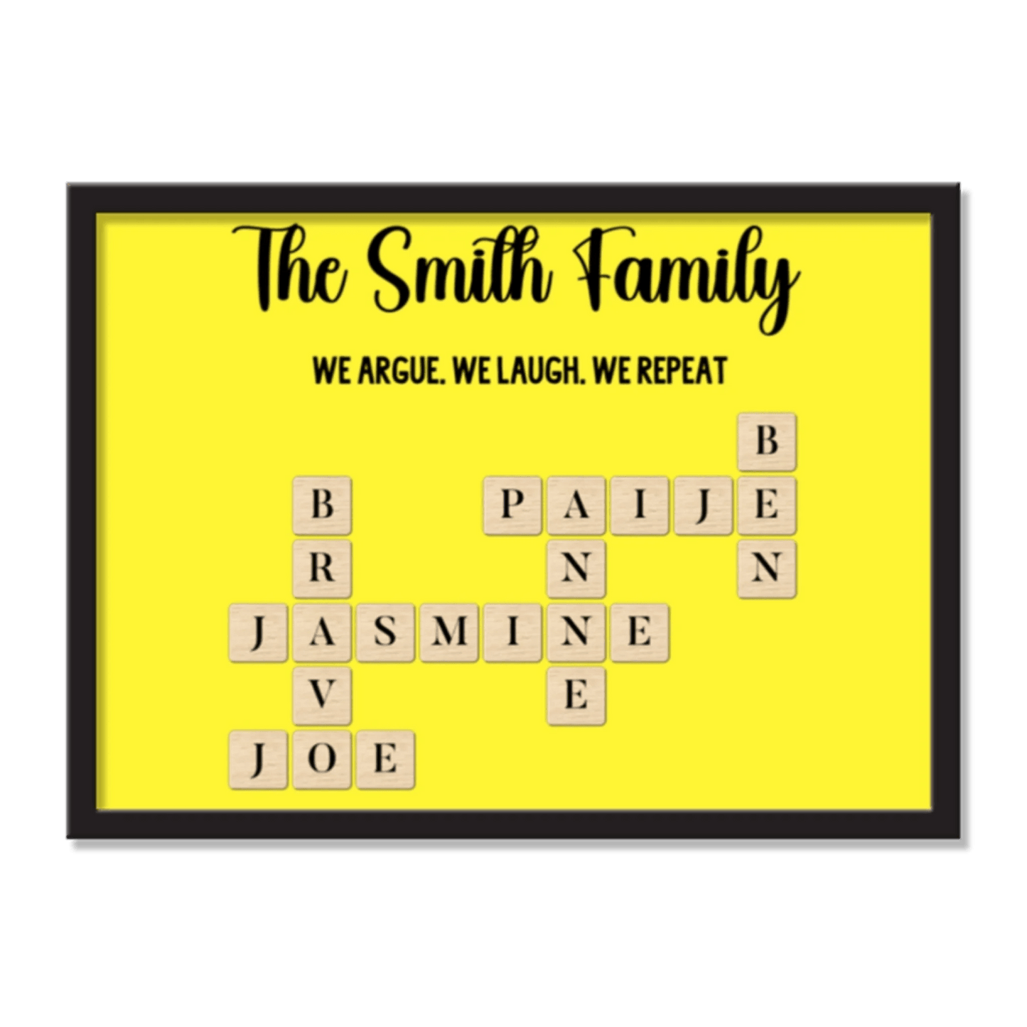 Unique Family Gift – Custom Puzzle Frame with Names & Humorous Tagline - Eshaarya