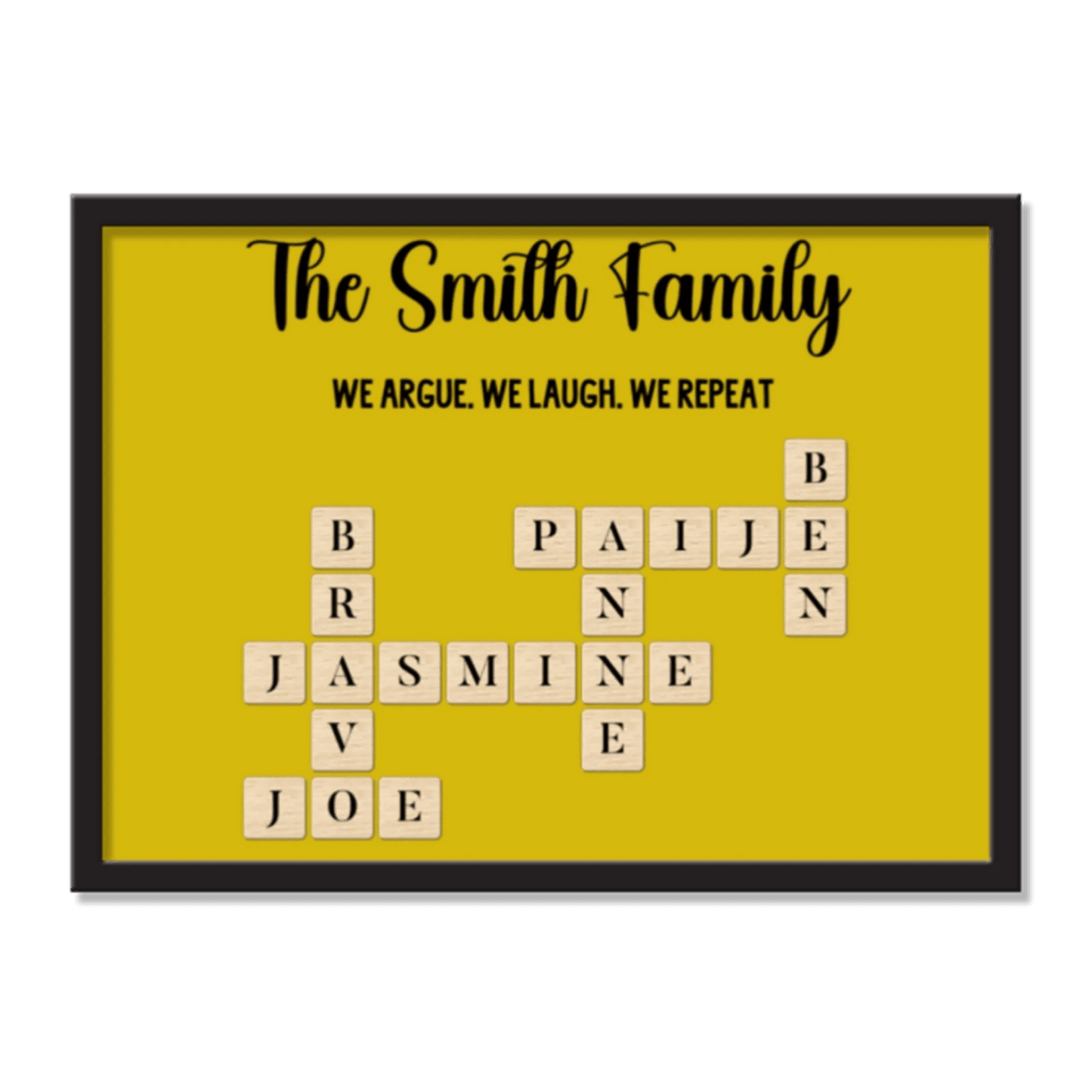 Unique Family Gift – Custom Puzzle Frame with Names & Humorous Tagline - Eshaarya