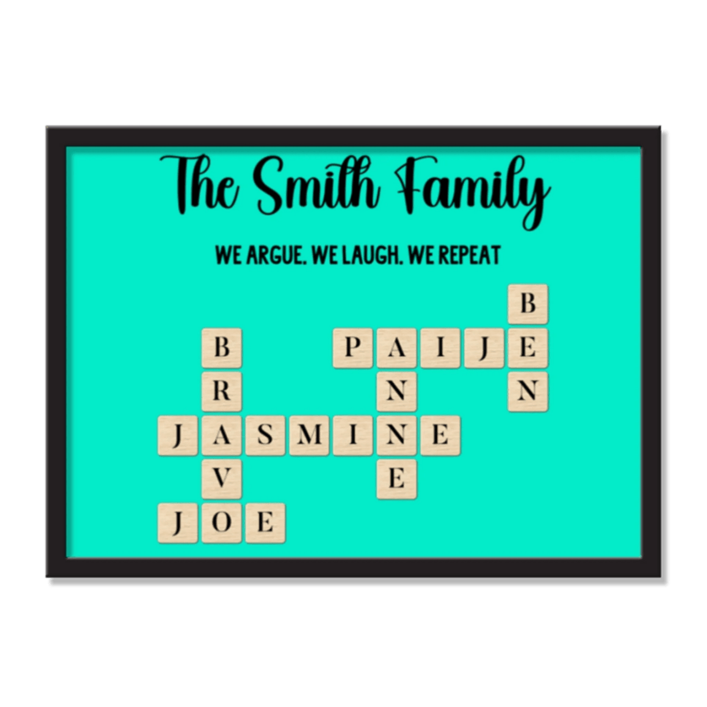 Unique Family Gift – Custom Puzzle Frame with Names & Humorous Tagline - Eshaarya
