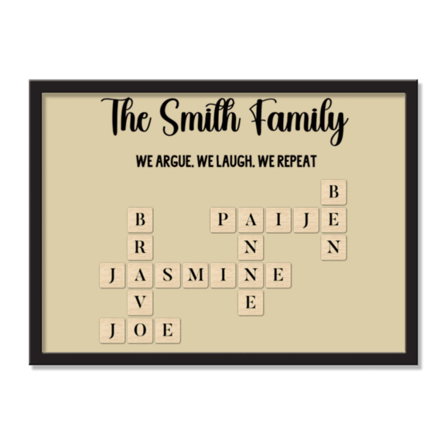 Unique Family Gift – Custom Puzzle Frame with Names & Humorous Tagline - Eshaarya