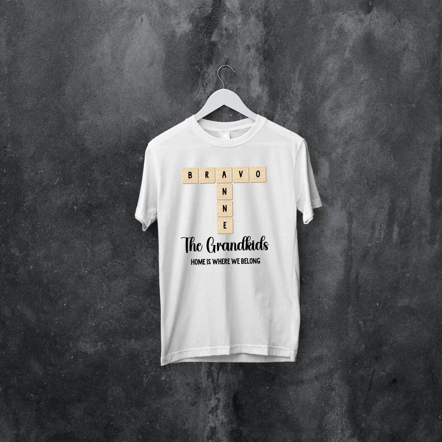Grandkids Name in Crossword | Unique Gift for Grand parents | Shirts | Gift for Grandma and Grandpa - Eshaarya