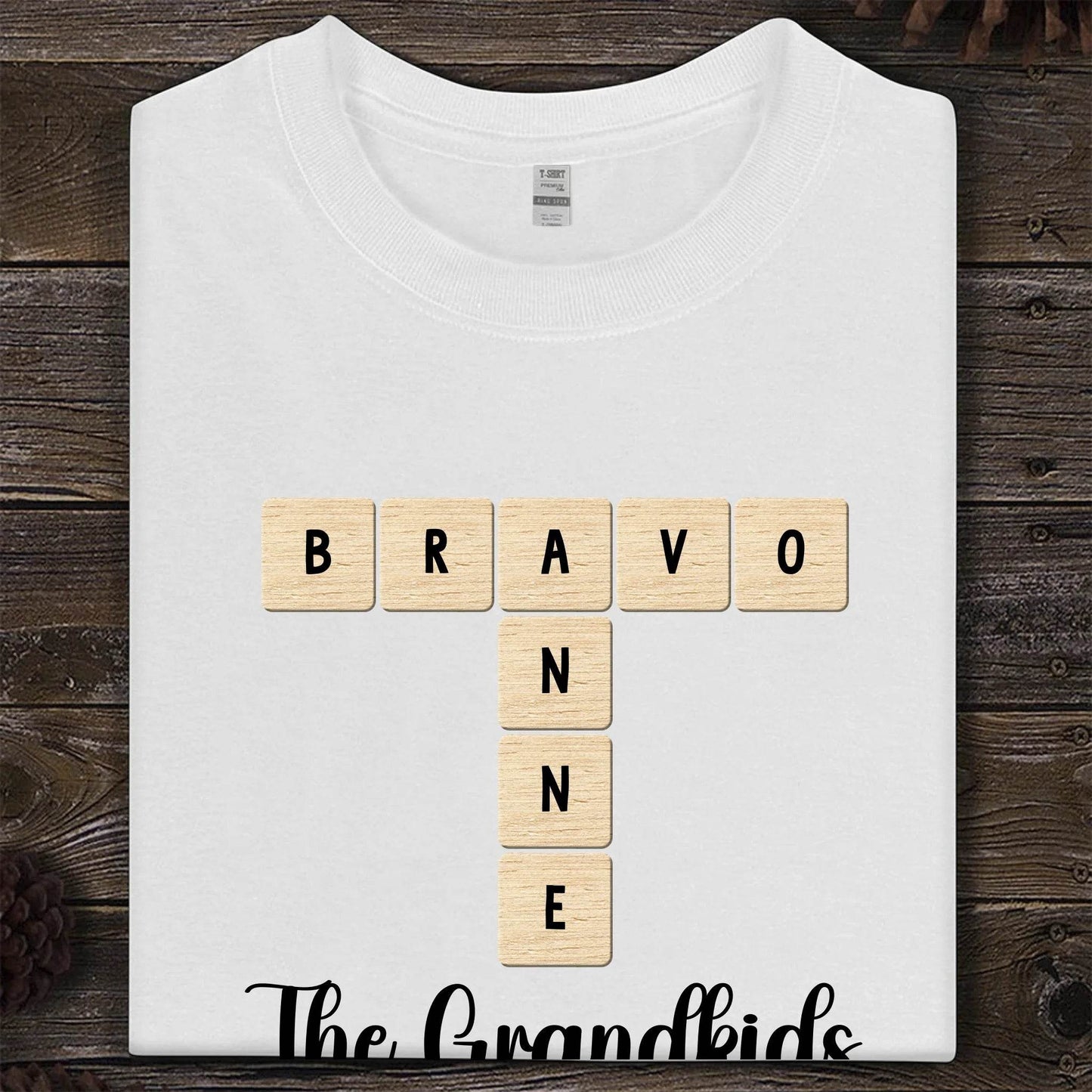Grandkids Name in Crossword | Unique Gift for Grand parents | Shirts | Gift for Grandma and Grandpa - Eshaarya