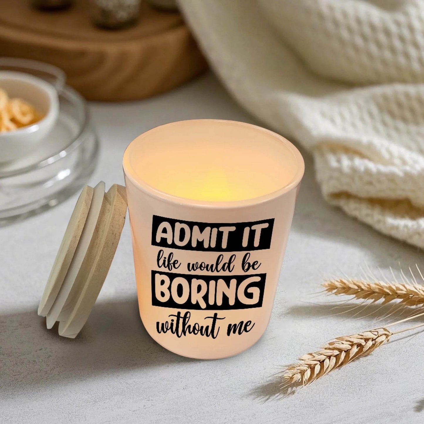 Custom Photo & Quote LED Candle Jar | Unique Gift for Boyfriend or Girlfriend | Gift for Couples - Eshaarya