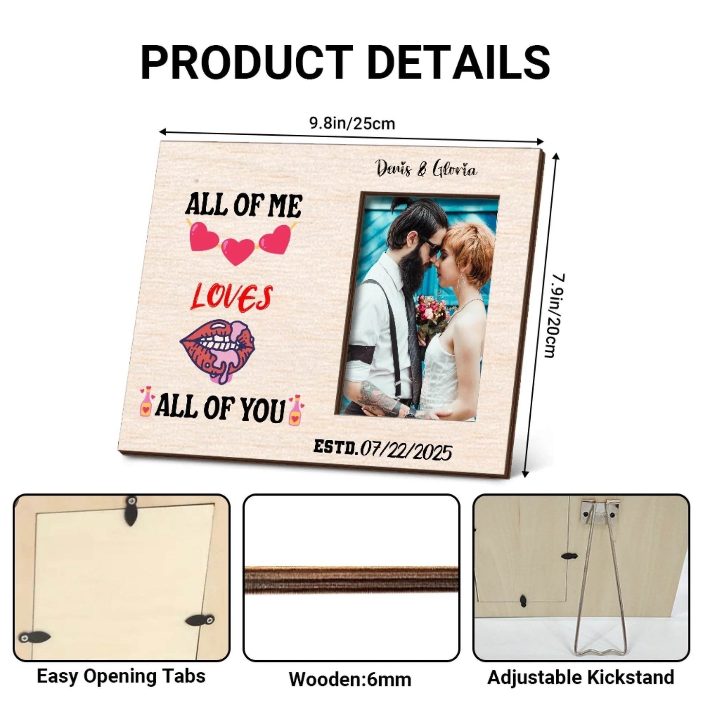 Couple Photo Frame Tabletop | Gift for Boyfriend | Gift for Girlfriend | Valentines's Day Gift | Anniversary Gift | Birthday Gift - Eshaarya