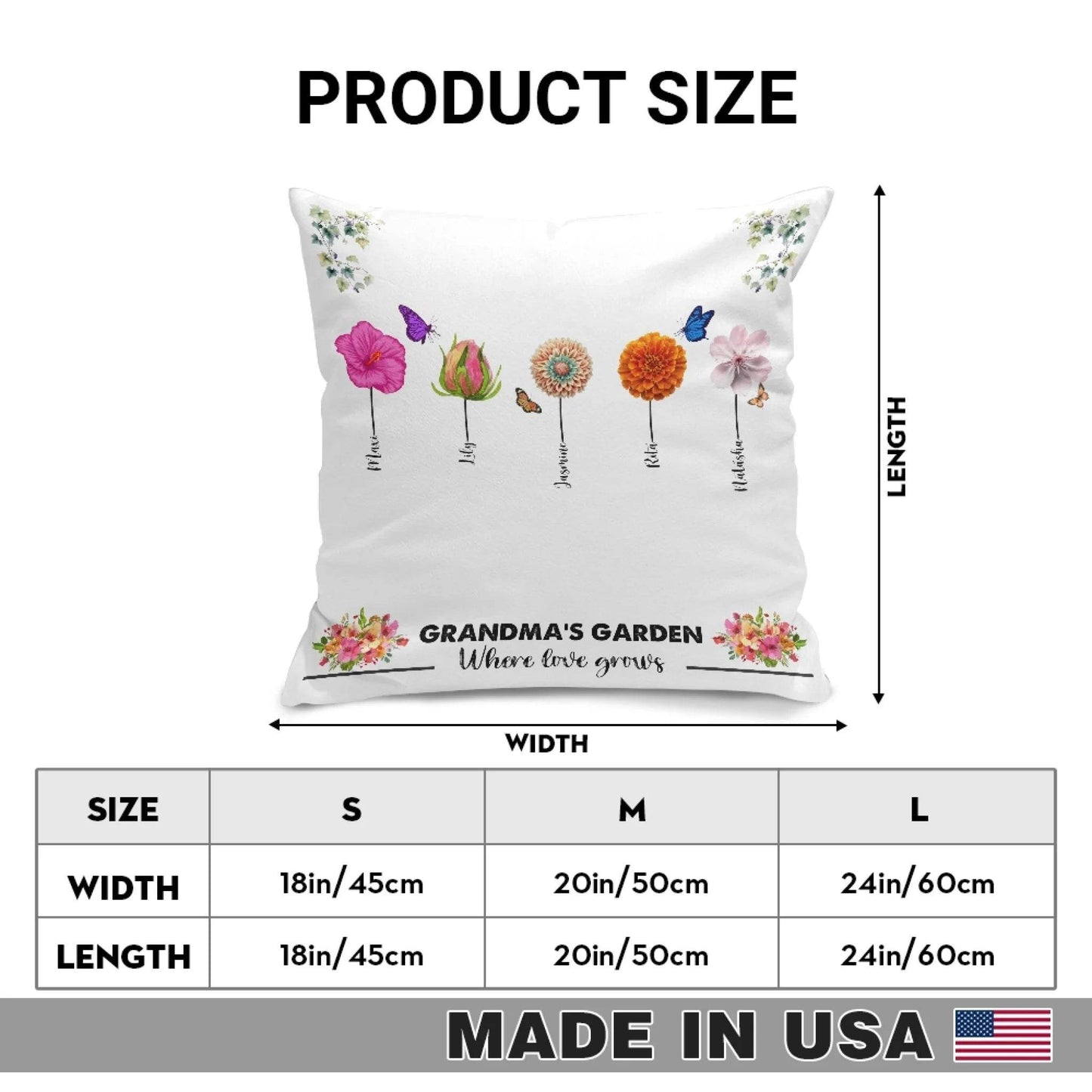 Grandma’s Garden Pillow – Gift for grandma - Eshaarya
