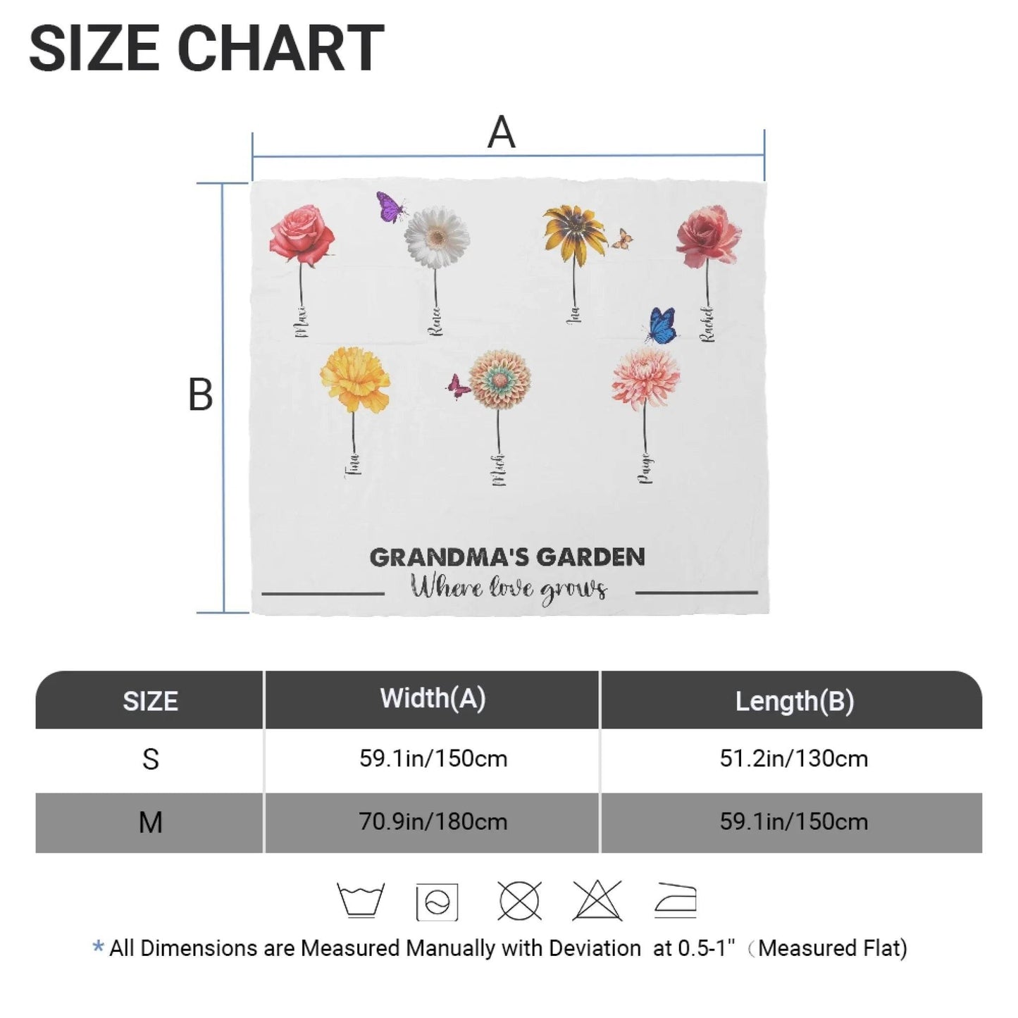 Gift for Grandma – Personalized Sherpa Fleece Blanket with Grandkids’ Names - Eshaarya