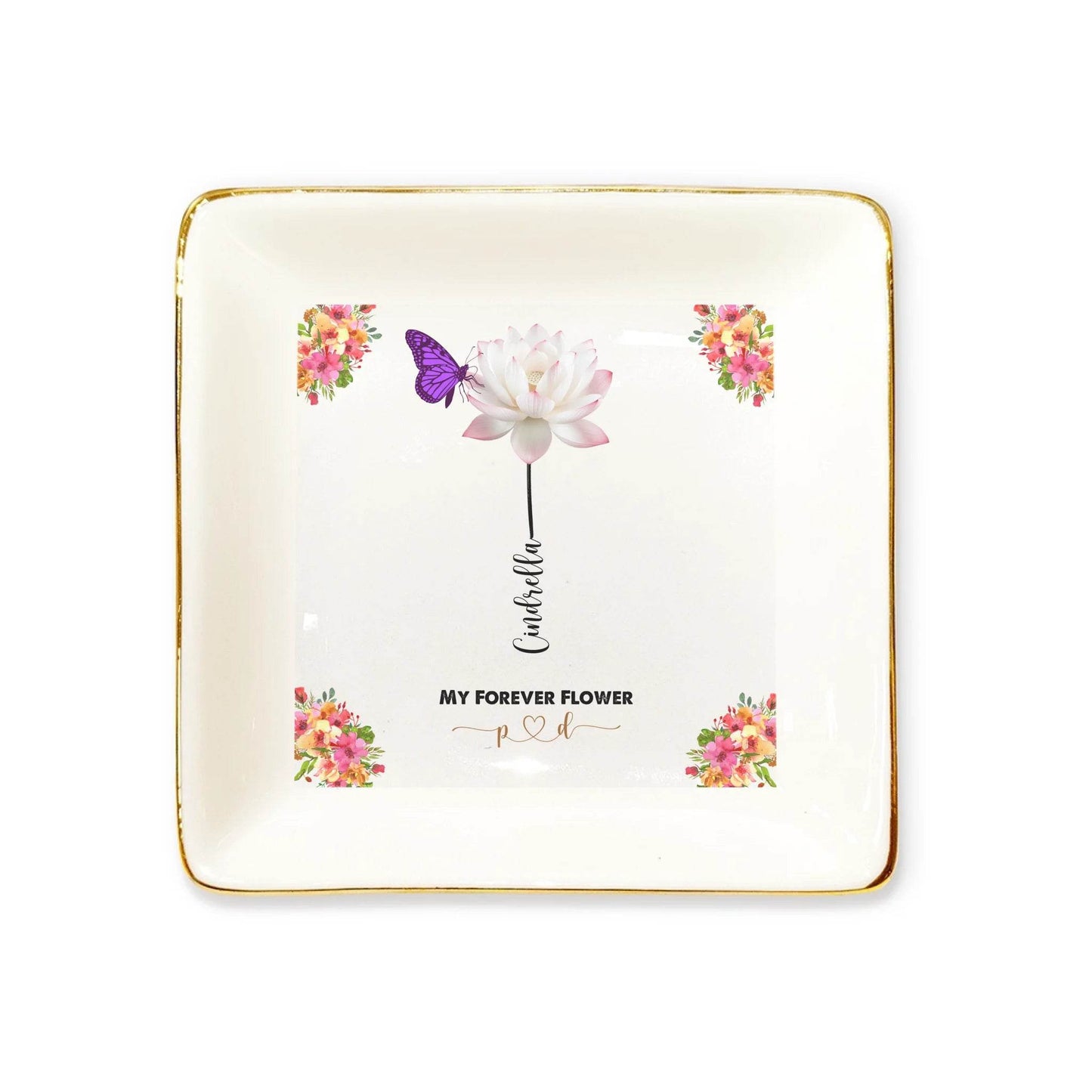 Personalized Ceramic Ring Dish – Gift for Her | Unique Gift for Wife | Personalized Gift for Girlfriend - Eshaarya