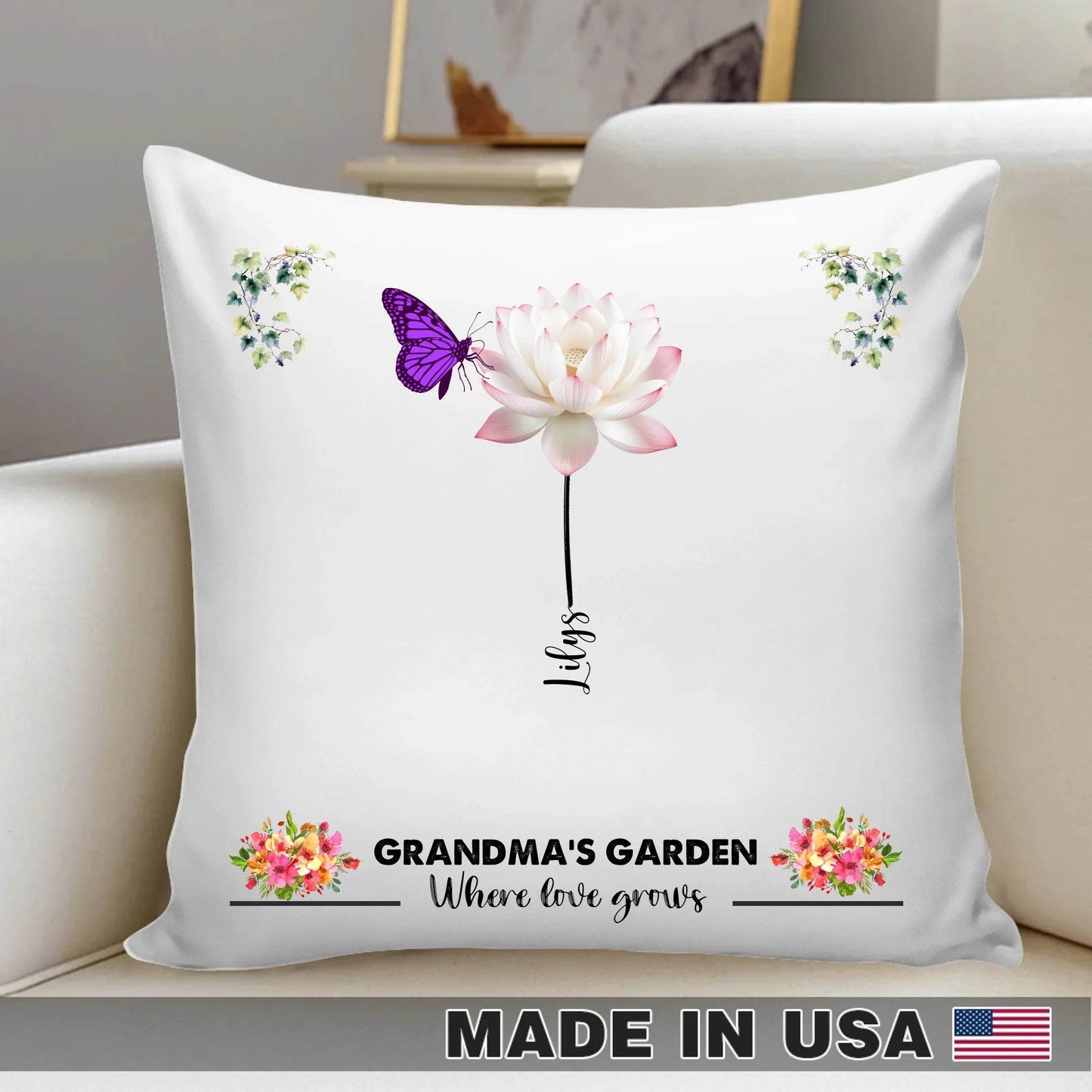 Grandma’s Garden Pillow – Gift for grandma - Eshaarya