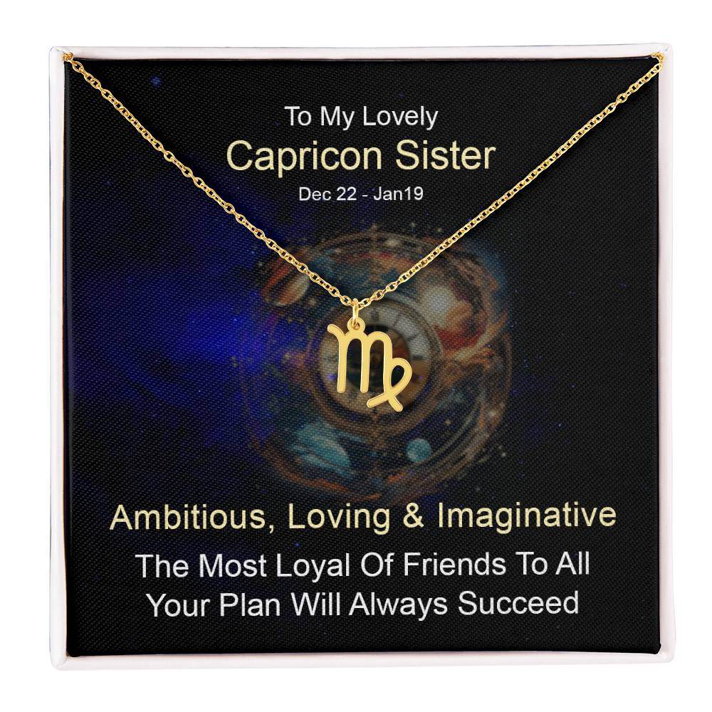 Horoscope Zodiac Sign Gold Plated or Stainless Steel Finish Pendant Necklace Jewelry for Sister- Women Gifts - Eshaarya