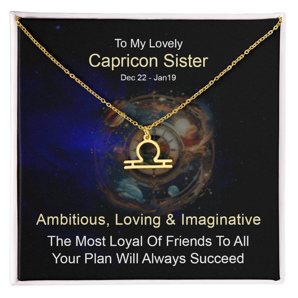 Horoscope Zodiac Sign Gold Plated or Stainless Steel Finish Pendant Necklace Jewelry for Sister- Women Gifts - Eshaarya