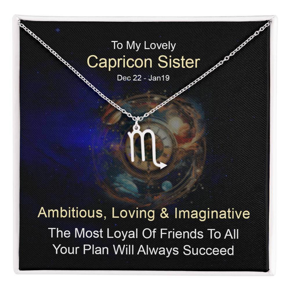 Horoscope Zodiac Sign Gold Plated or Stainless Steel Finish Pendant Necklace Jewelry for Sister- Women Gifts - Eshaarya