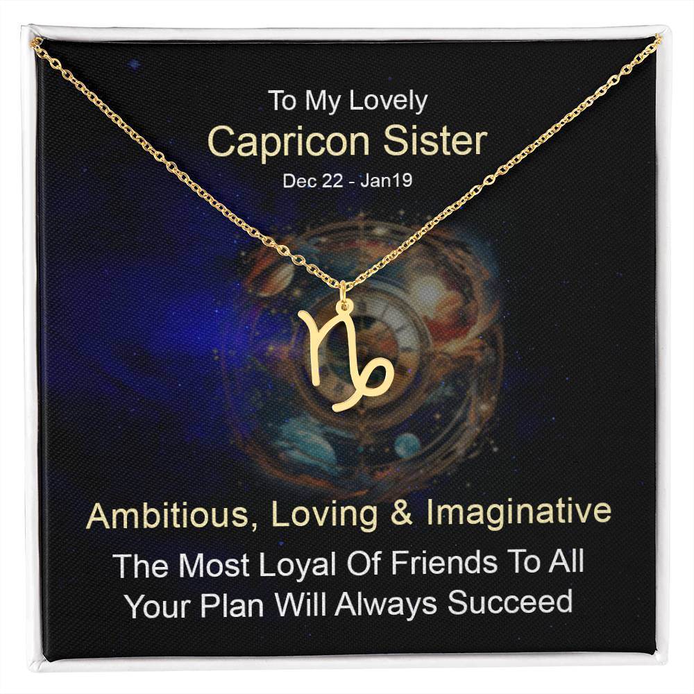 Horoscope Zodiac Sign Gold Plated or Stainless Steel Finish Pendant Necklace Jewelry for Sister- Women Gifts - Eshaarya