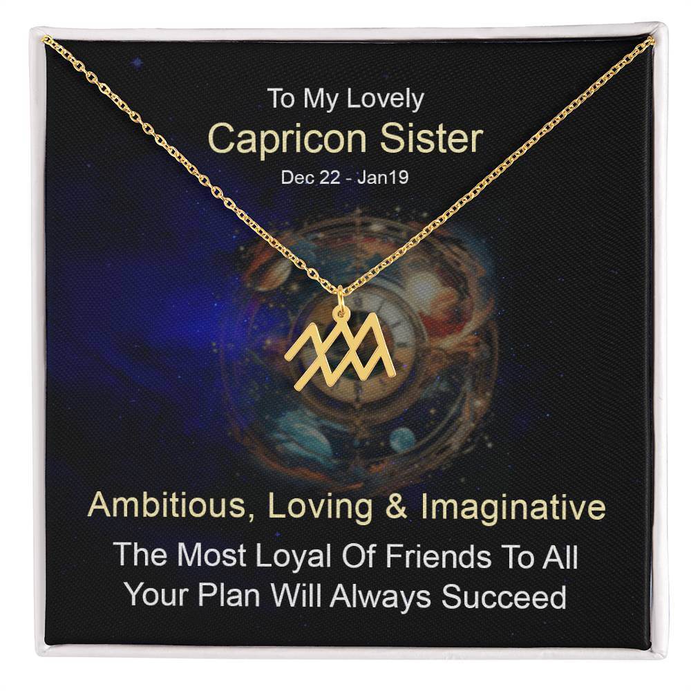 Horoscope Zodiac Sign Gold Plated or Stainless Steel Finish Pendant Necklace Jewelry for Sister- Women Gifts - Eshaarya