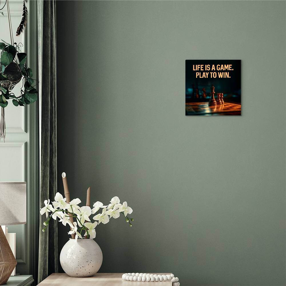 High Gloss Metal Art | Wall Decor - Motivational Quote | Home Decor | Wall Art | Life Is A Game - Eshaarya