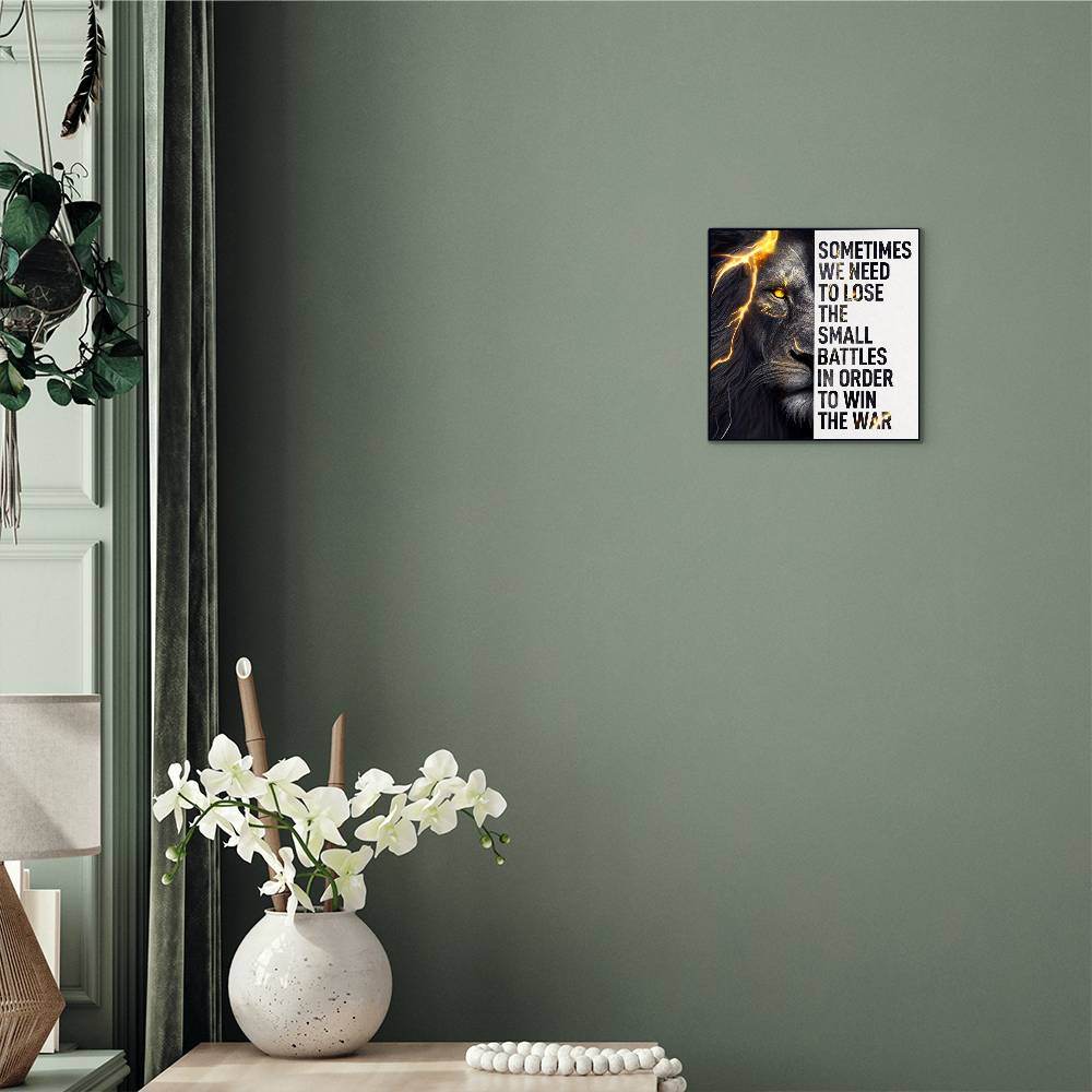 High Gloss Metal Art | Wall Decor - Motivational Quote | Home Decor | Wall Art | Sometimes We Need To Lose The Small Battles - Eshaarya