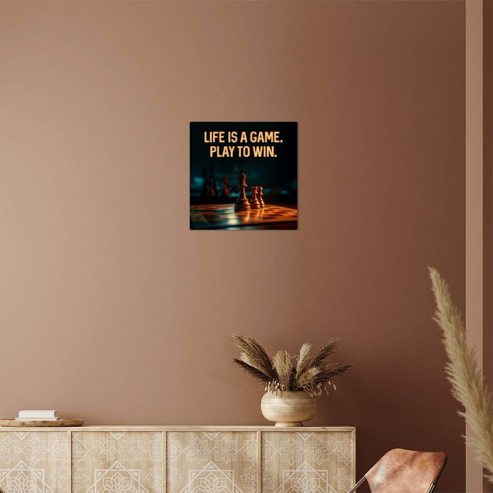 High Gloss Metal Art | Wall Decor - Motivational Quote | Home Decor | Wall Art | Life Is A Game - Eshaarya
