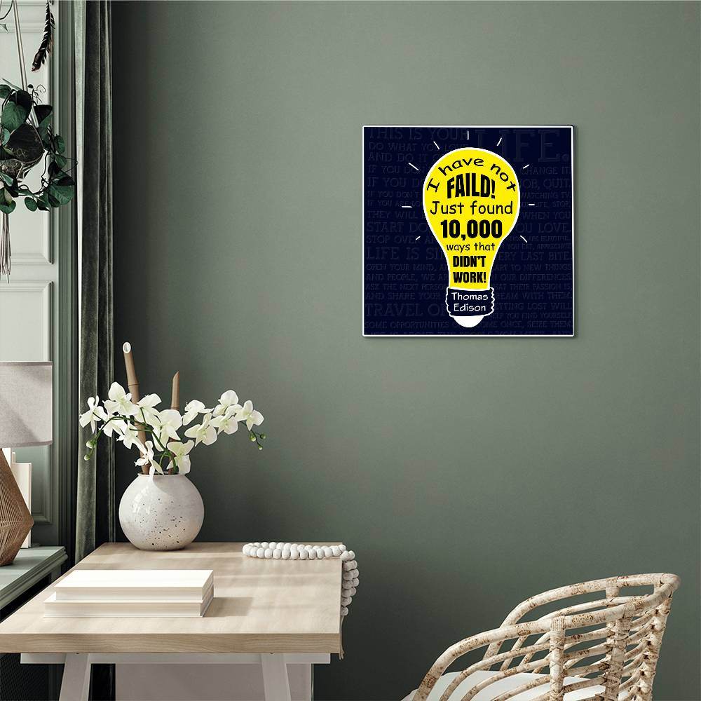 High Gloss Metal Art | Wall Decor - Motivational Quote | Home Decor | Wall Art | I Have Not Failed - Eshaarya