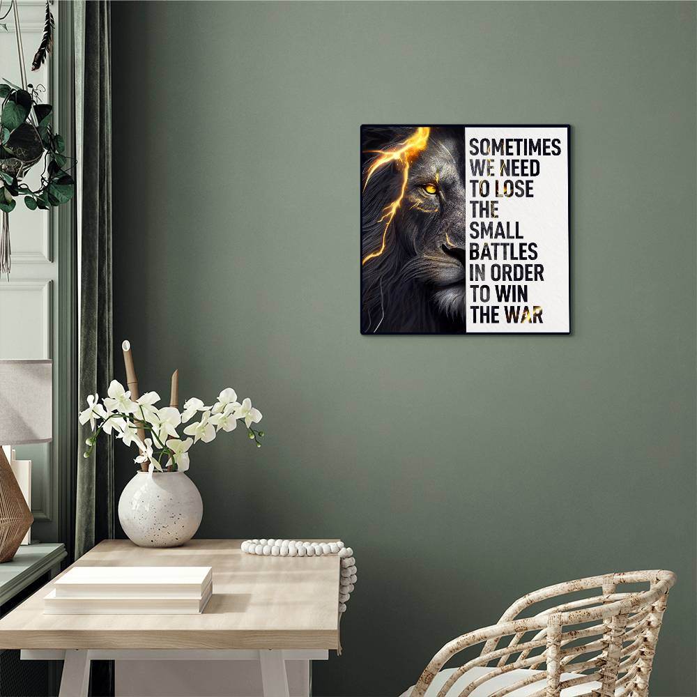 High Gloss Metal Art | Wall Decor - Motivational Quote | Home Decor | Wall Art | Sometimes We Need To Lose The Small Battles - Eshaarya