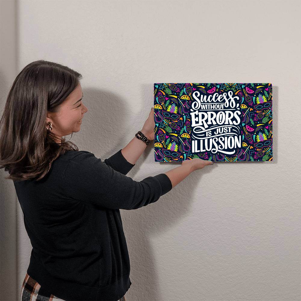 High Gloss Metal Art | Wall Decor - Motivational Quote | Home Decor | Wall Art | Success without Errors - Eshaarya