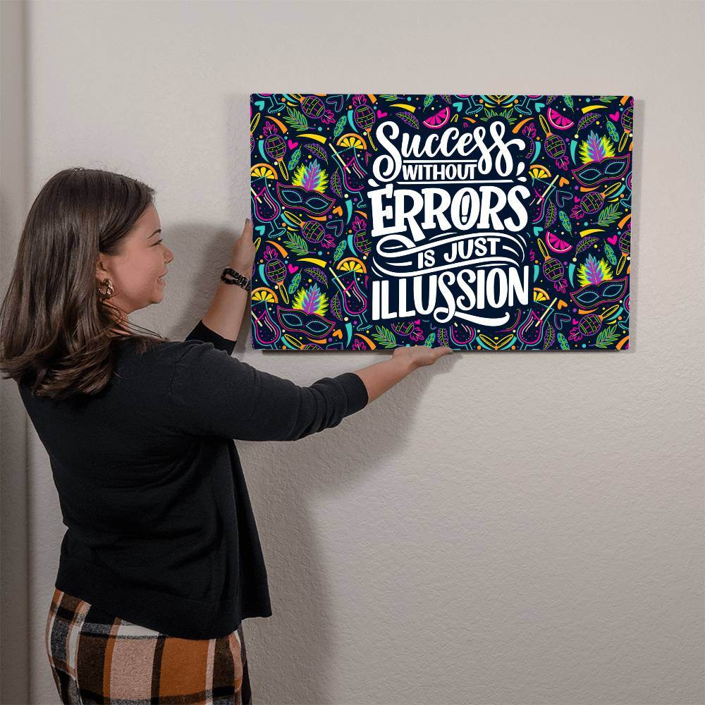 High Gloss Metal Art | Wall Decor - Motivational Quote | Home Decor | Wall Art | Success without Errors - Eshaarya
