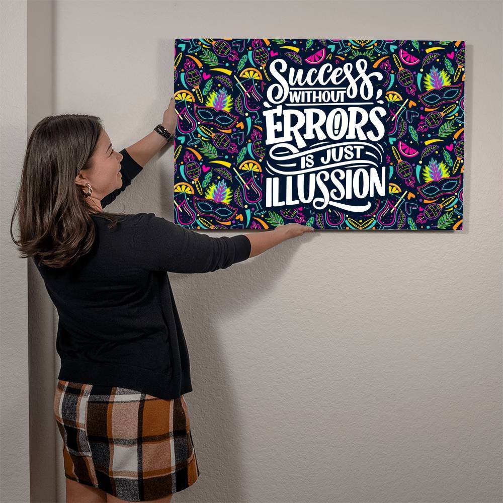 High Gloss Metal Art | Wall Decor - Motivational Quote | Home Decor | Wall Art | Success without Errors - Eshaarya