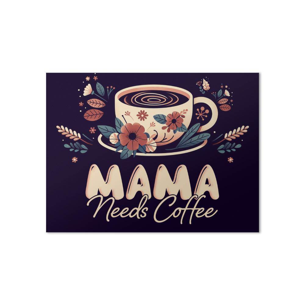 Mama Needs Coffee Retro Style Digital Print, Minimalist Wall Art for Coffee Lovers Instant Download, Minimalist Trendy Printable Wall Art - Eshaarya