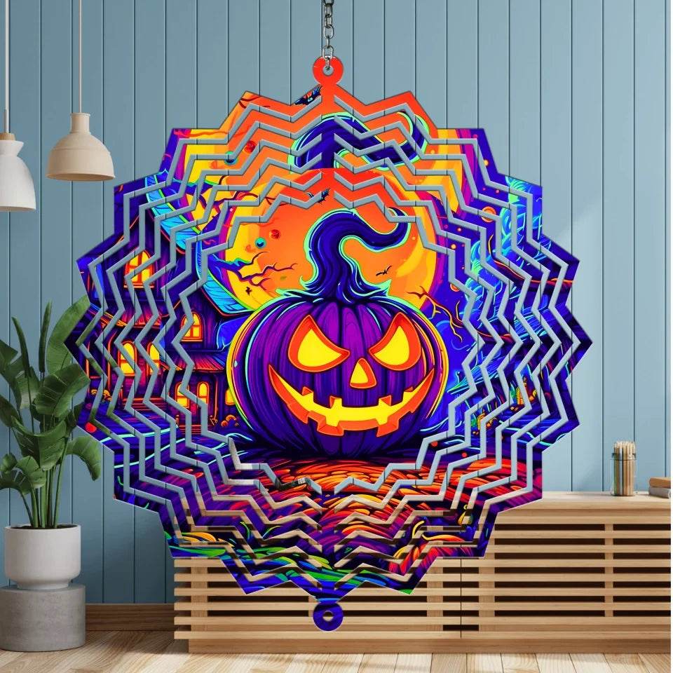 Spook-tacular Halloween Decor: Spooky Pumpkin Windspinner for a Festive Touch! | | Halloween Decor | Home Decor | Halloween Gifts - Eshaarya