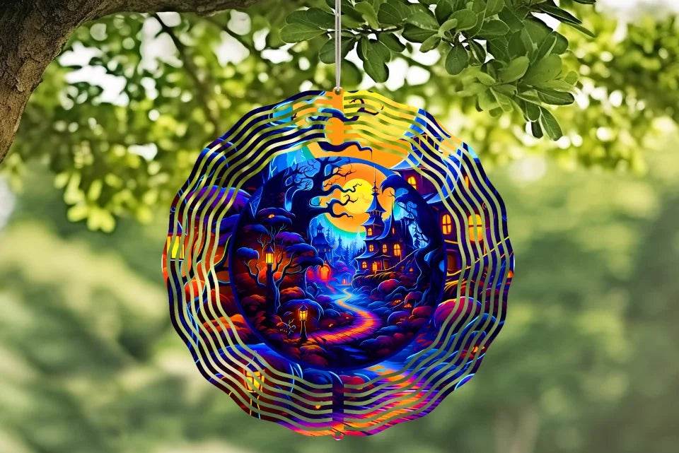 Wind Spinner - Haunted House Wind Spinner! | Halloween Gift | Halloween Home Decor - Eshaarya