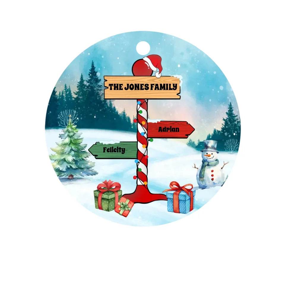 Christmas Tree Ceramic Ornament: Personalized Family Name Sign! | Family Christmas Ornament | Family Name Ornament - Eshaarya