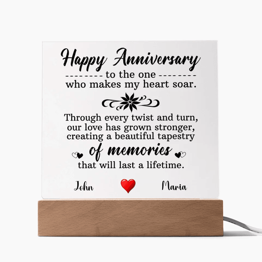 Illuminate Your Love: Anniversary Keepsake Plaque with LED Elegance - Eshaarya