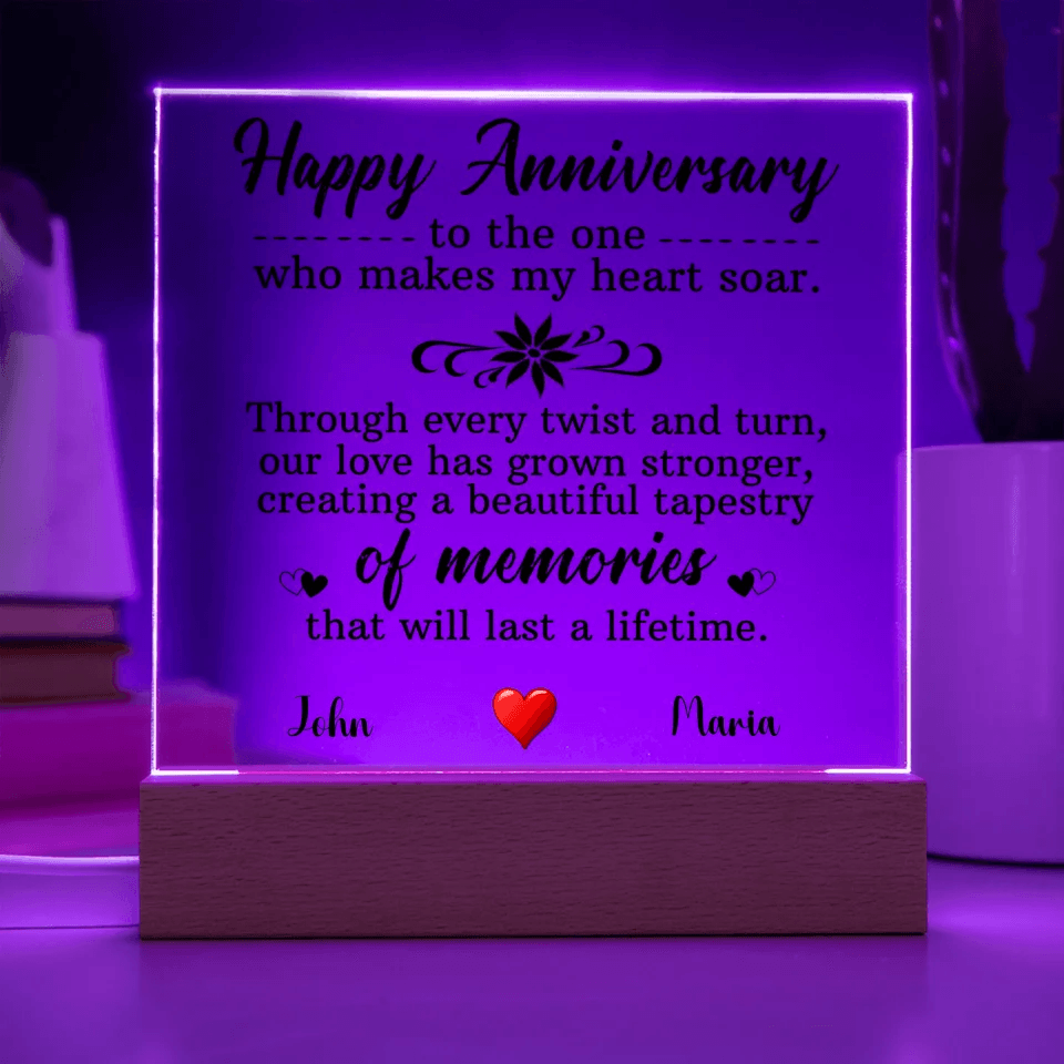 Illuminate Your Love: Anniversary Keepsake Plaque with LED Elegance - Eshaarya