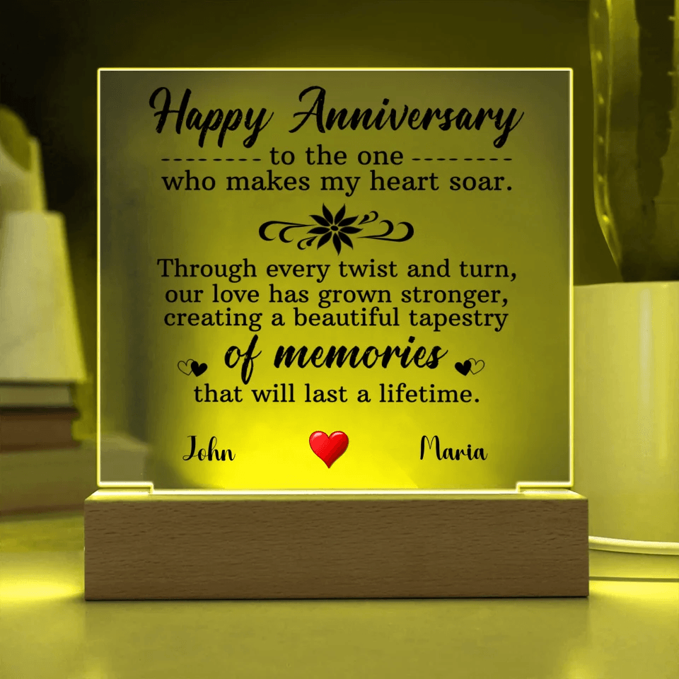 Illuminate Your Love: Anniversary Keepsake Plaque with LED Elegance - Eshaarya