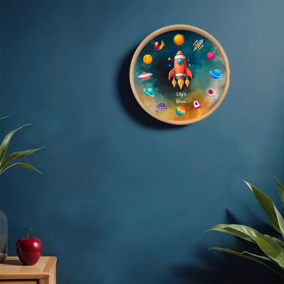 Cosmic Timekeeper: Universe-Themed Clock with Planetary Charm, Gift for Kids, Gift for Home, Home Decoration, Interior Ideas - Eshaarya