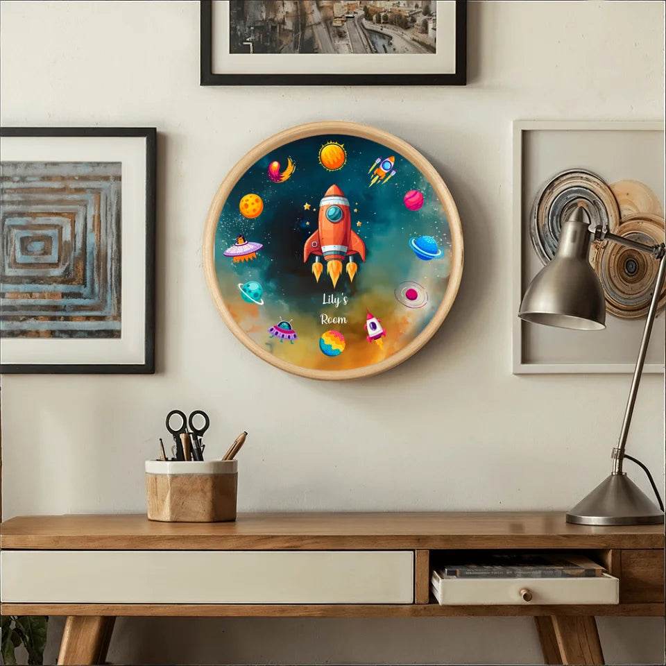 Cosmic Timekeeper: Universe-Themed Clock with Planetary Charm, Gift for Kids, Gift for Home, Home Decoration, Interior Ideas - Eshaarya