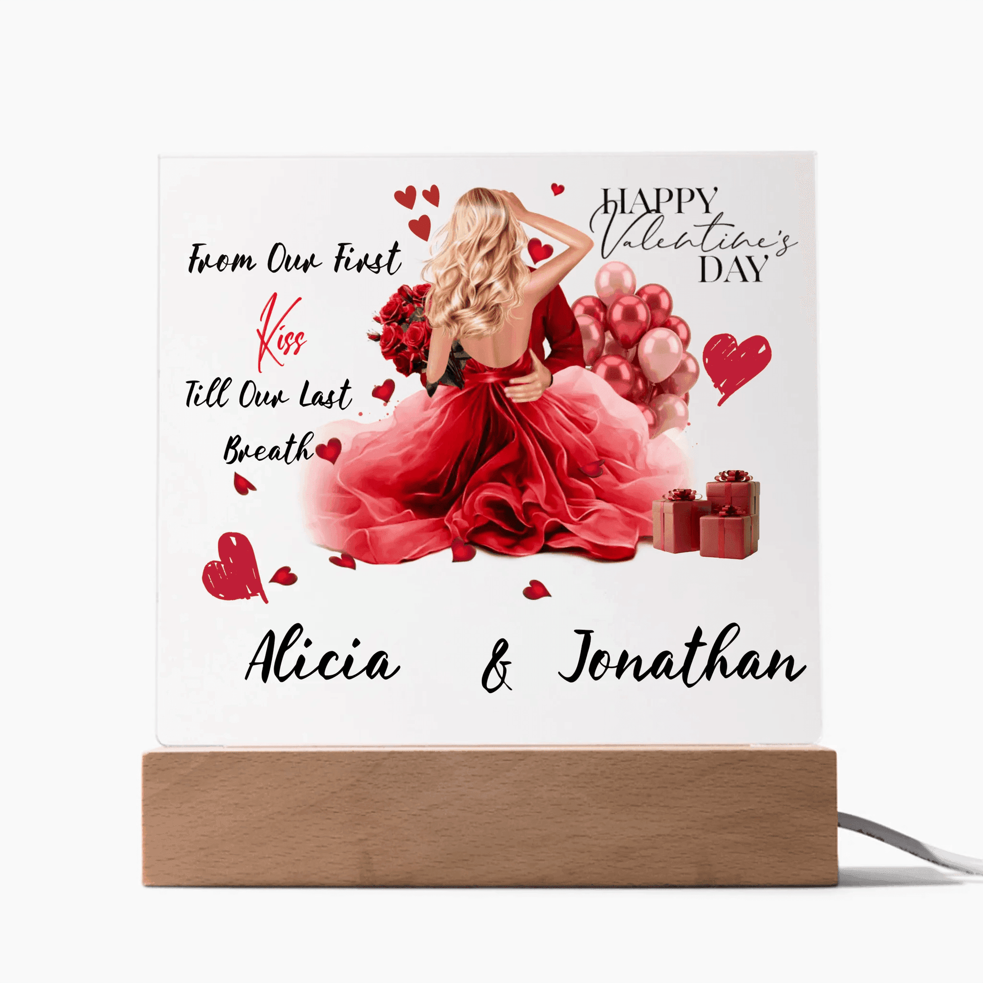 Personalized Square Plaque – A Romantic Valentine's Day or Anniversary Gift, Gift For Her, Gift For Couples - Eshaarya