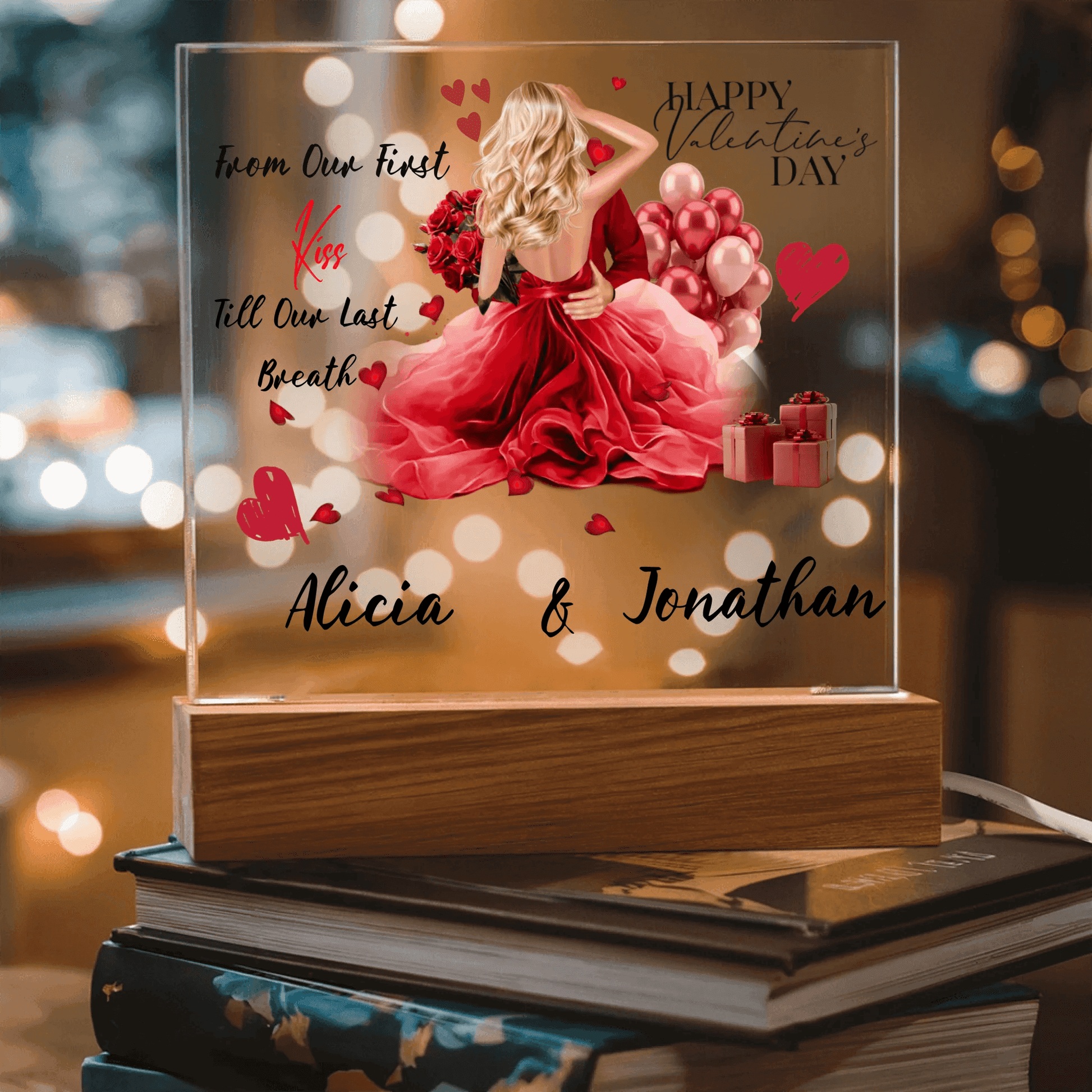 Personalized Square Plaque – A Romantic Valentine's Day or Anniversary Gift, Gift For Her, Gift For Couples - Eshaarya