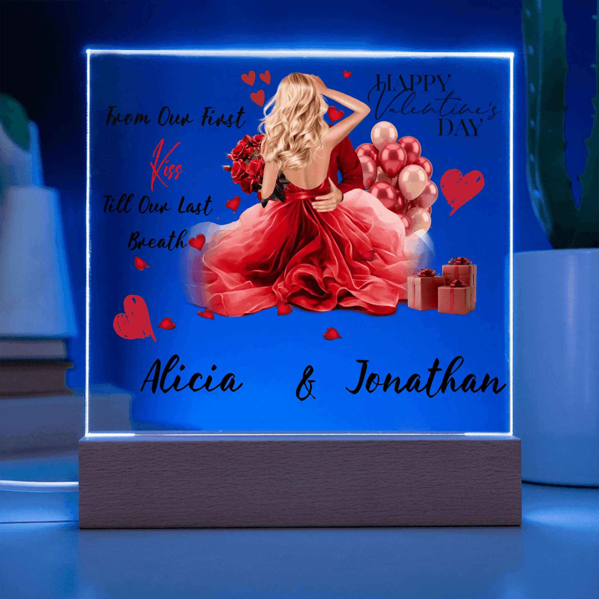 Personalized Square Plaque – A Romantic Valentine's Day or Anniversary Gift, Gift For Her, Gift For Couples - Eshaarya